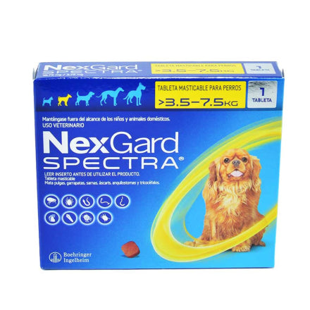 Nexgard Spectra S 3.5 a 7.5 Kg (amarillo)